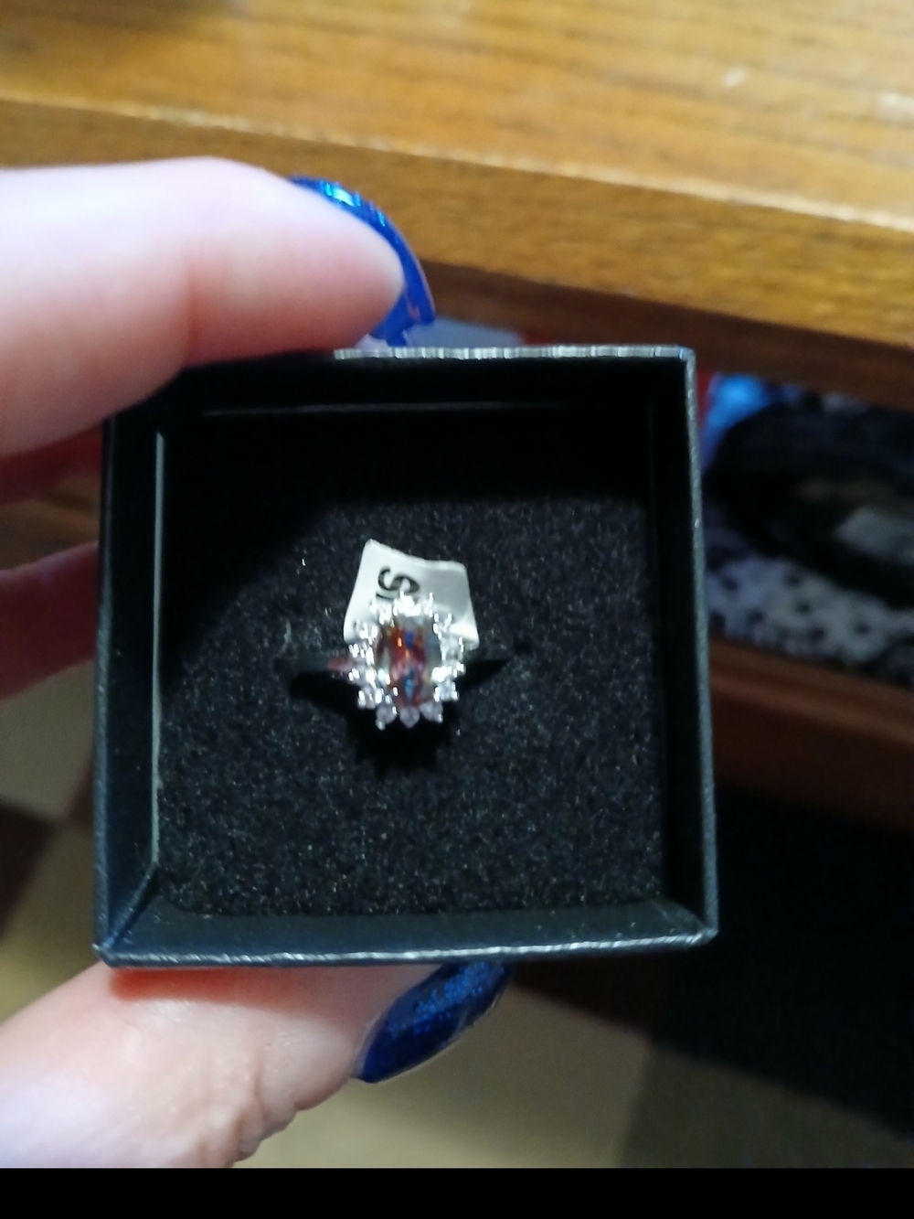 New S.925 Sterling Silver Mystic Rainbow and Halo Ring Size 7